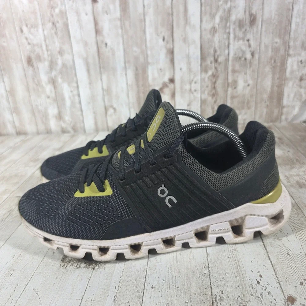 On Cloudswift Mens Running‎ Shoes Black Rock Lime Green 41.99227 Size 10.5
